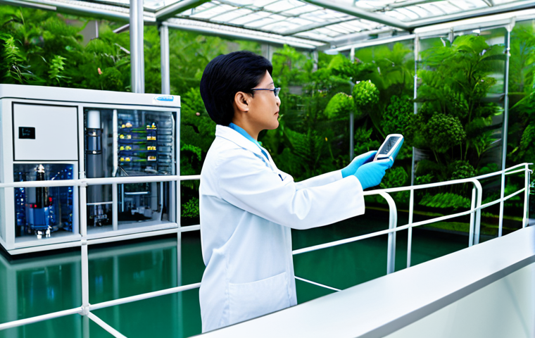 Advanced Water Purification Technology**

A futuristic water purification plant showcasing advanced technologies like nanotechnology and AI monitoring systems. The plant is clean and modern, surrounded by lush greenery, illustrating a harmonious blend of technology and nature. Depict researchers in lab coats working diligently. Focus on the clarity of the purified water flowing out.
**Safety:** safe for work, appropriate content, fully clothed, professional.
**Anatomy:** perfect anatomy, correct proportions, natural pose, well-formed hands, proper finger count, natural body proportions.

**